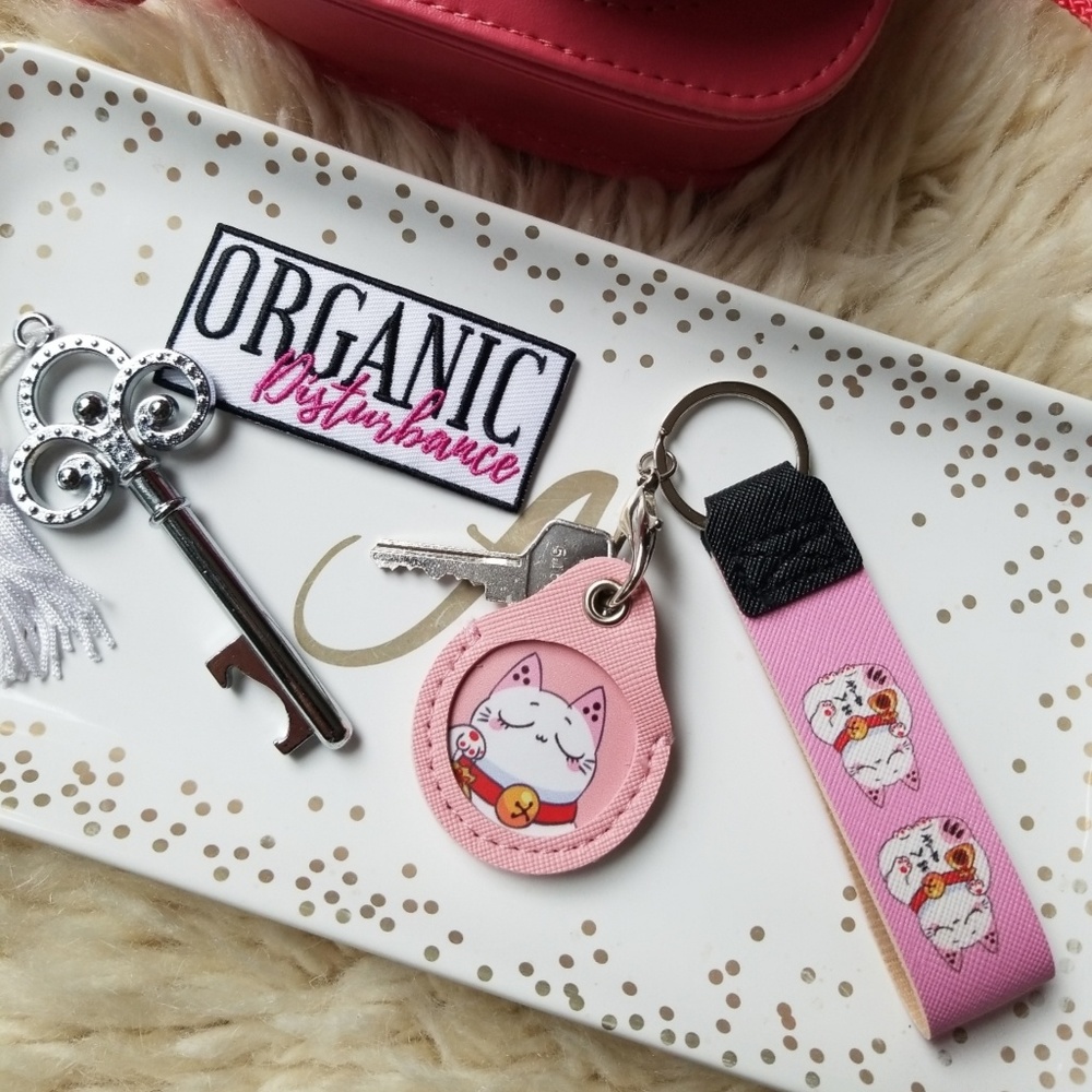 3 for $15 NWT Lucky Cat Print Key Topper Lanyard